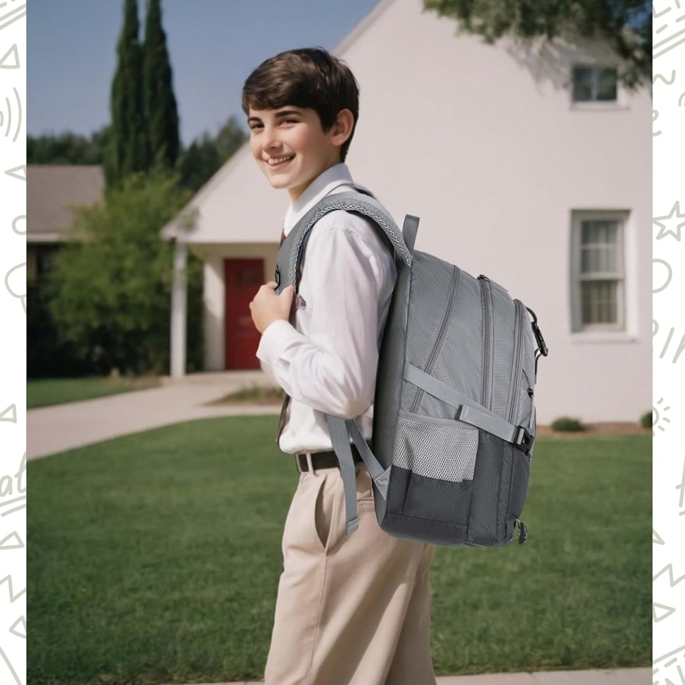 Large Gray Backpack - Picture 7 of 9